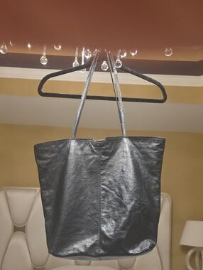 latico Black Leather Tote Bag 17.5 Inches Wide x 15 Long.